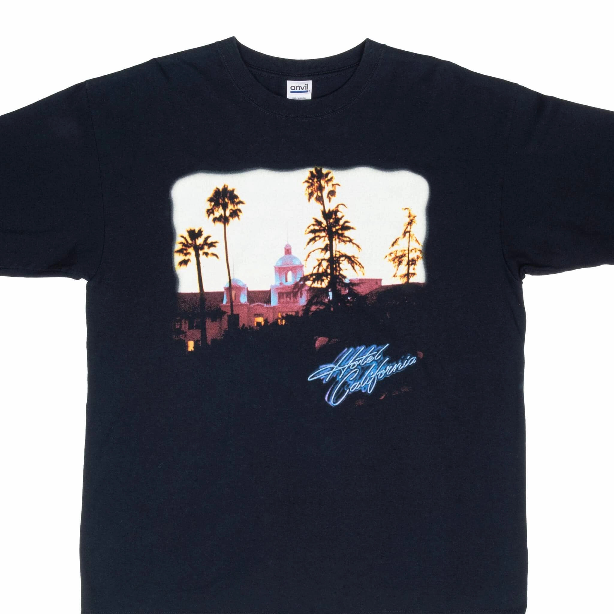 Flexible stretch Ergonomic Cut VINTAGE EAGLES HOTEL CALIFORNIA 2005 BLACK TEE SHIRT XL