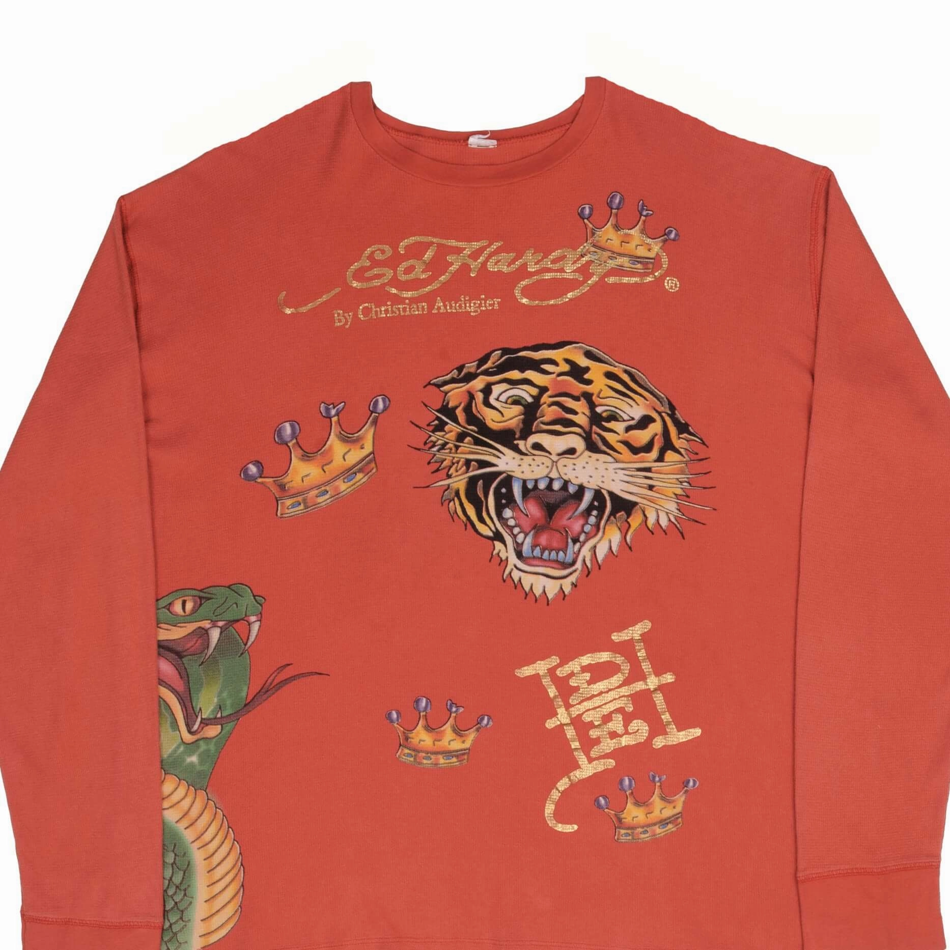 Fashionable Layer hypoallergenic material VINTAGE ED HARDY LONG SLEEVE TEE SHIRT 2000S SIZE 3XL
