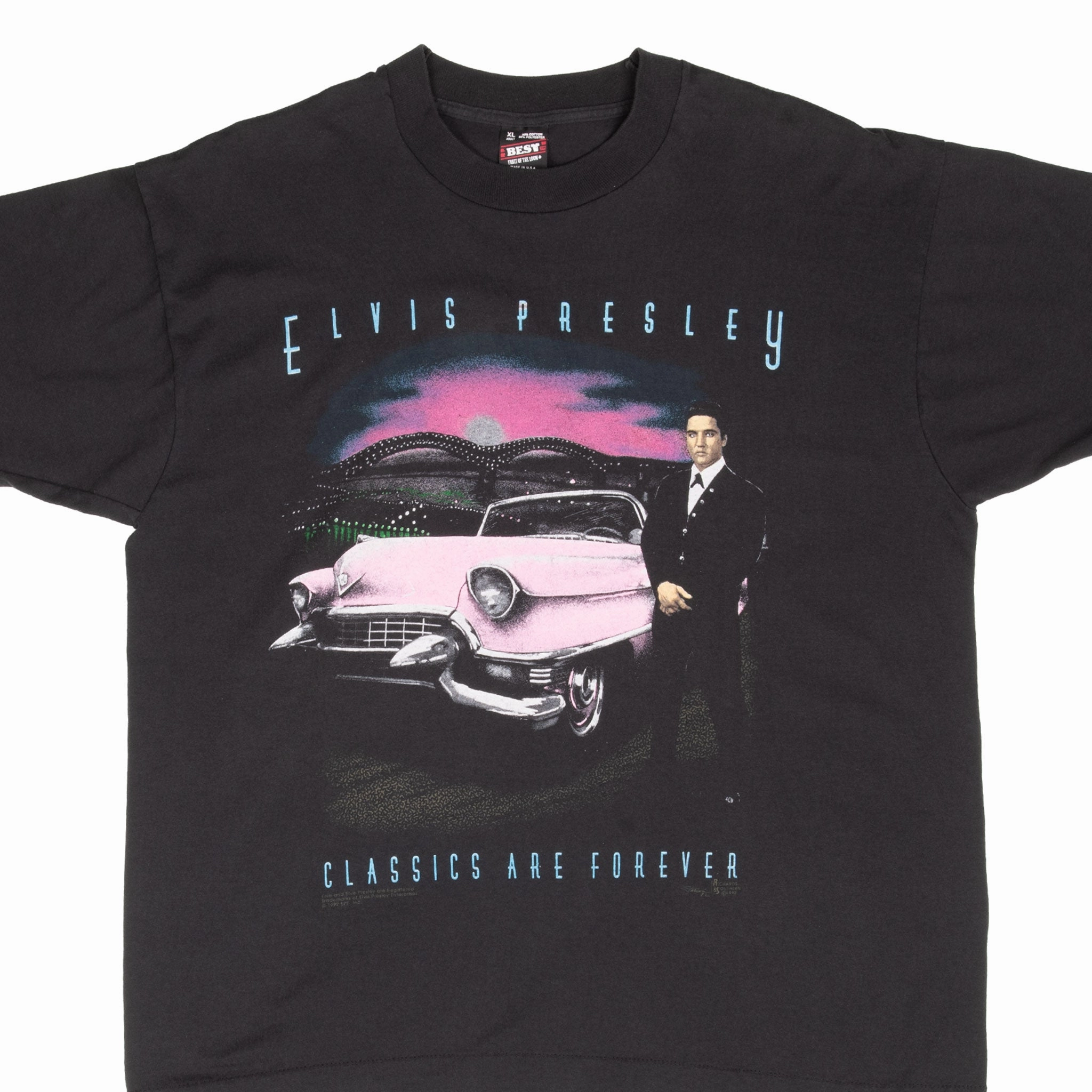 VINTAGE ELVIS PRESLEY CLASSICS ARE FOREVER 1992 TEE SHIRT XL MADE IN USA Simple Wear Cozy Wear Fit