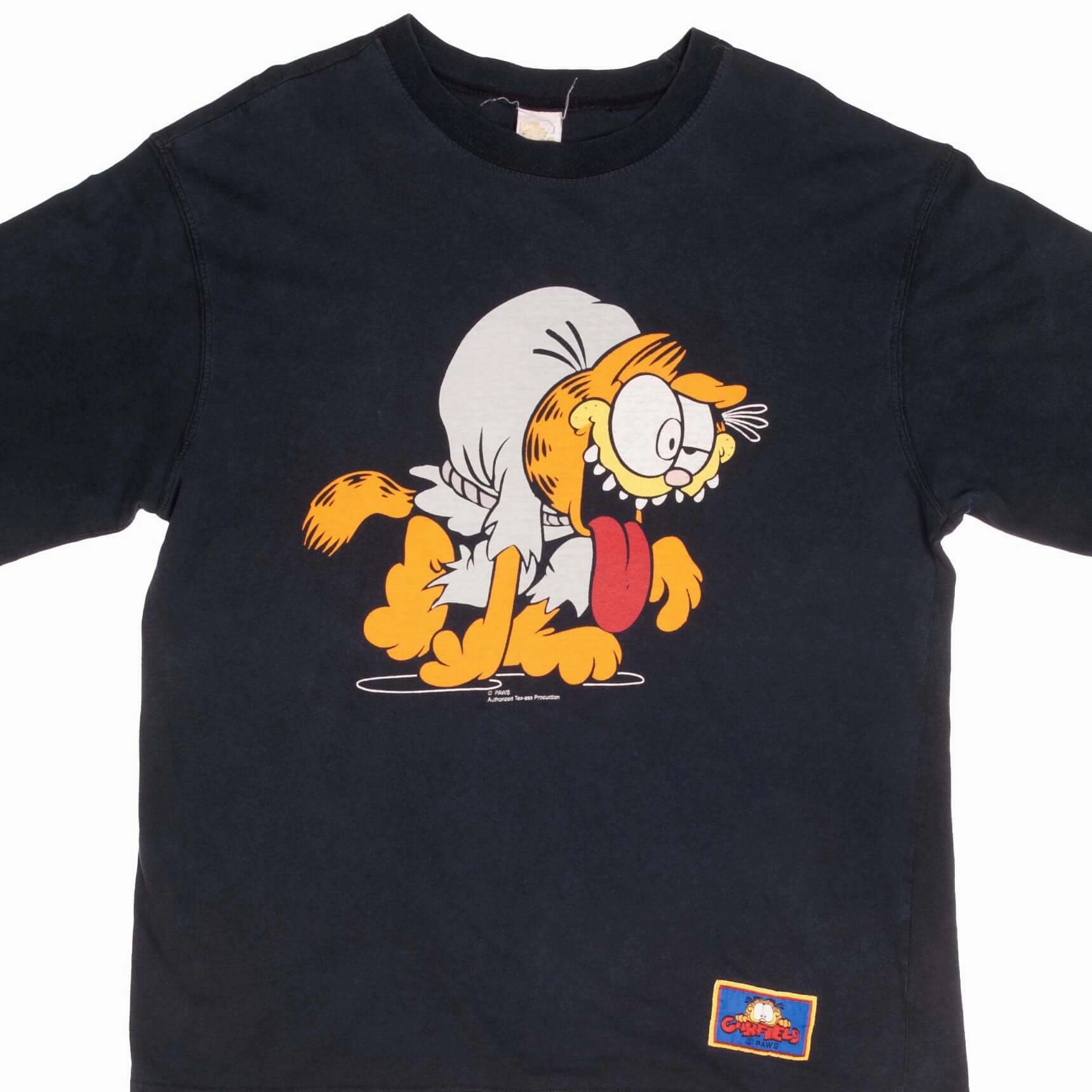 VINTAGE GARFIELD ZOMBIE HALLOWEEN 1990S TEE SHIRT SIZE LARGE Compact Stitch Pattern Comfy Movement