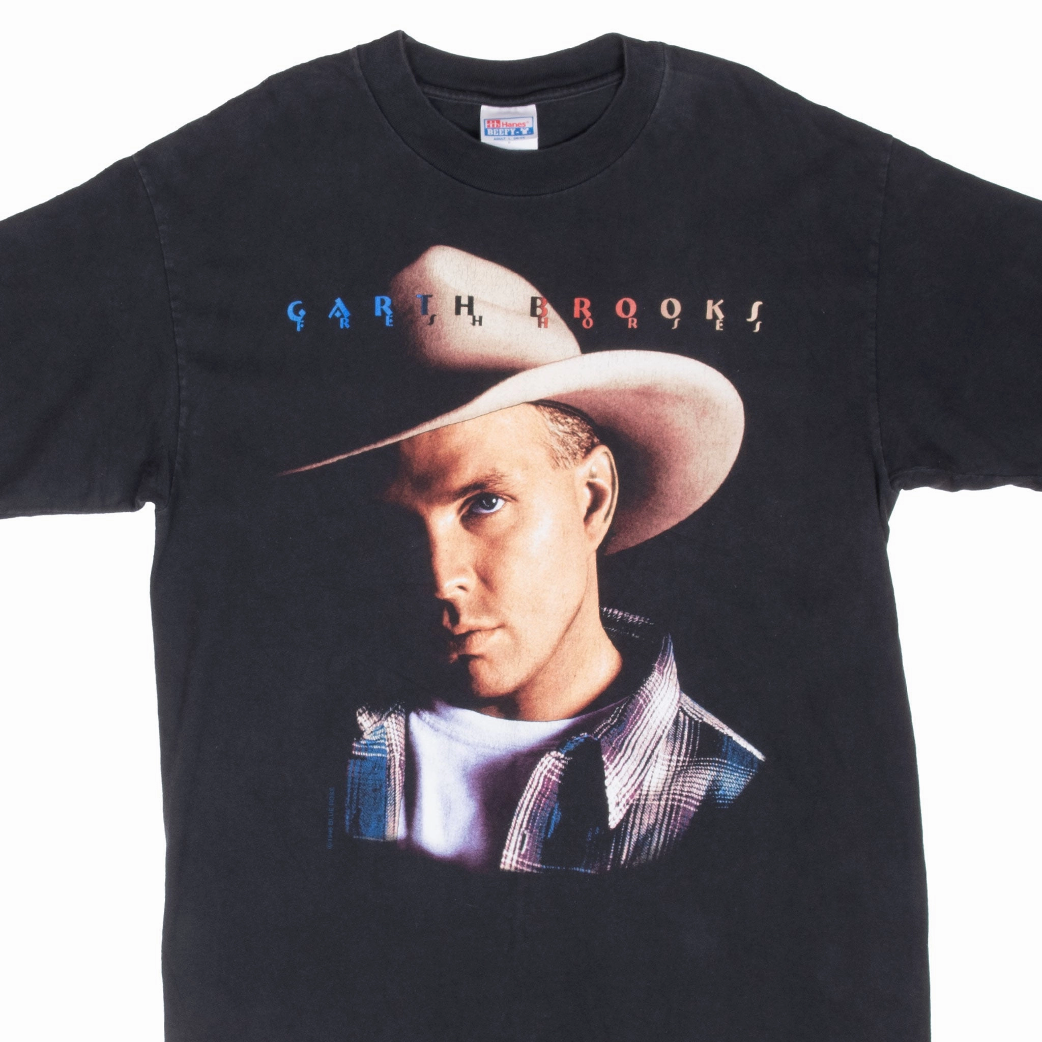 VINTAGE GARTH BROOKS FRESH HORSES 1996 TEE SHIRT LARGE Sporty Layers