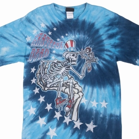 VINTAGE GRATEFUL DEAD TIE DYE LIQUID BLUE TEE SHIRT 2001 MEDIUM Trendy Top