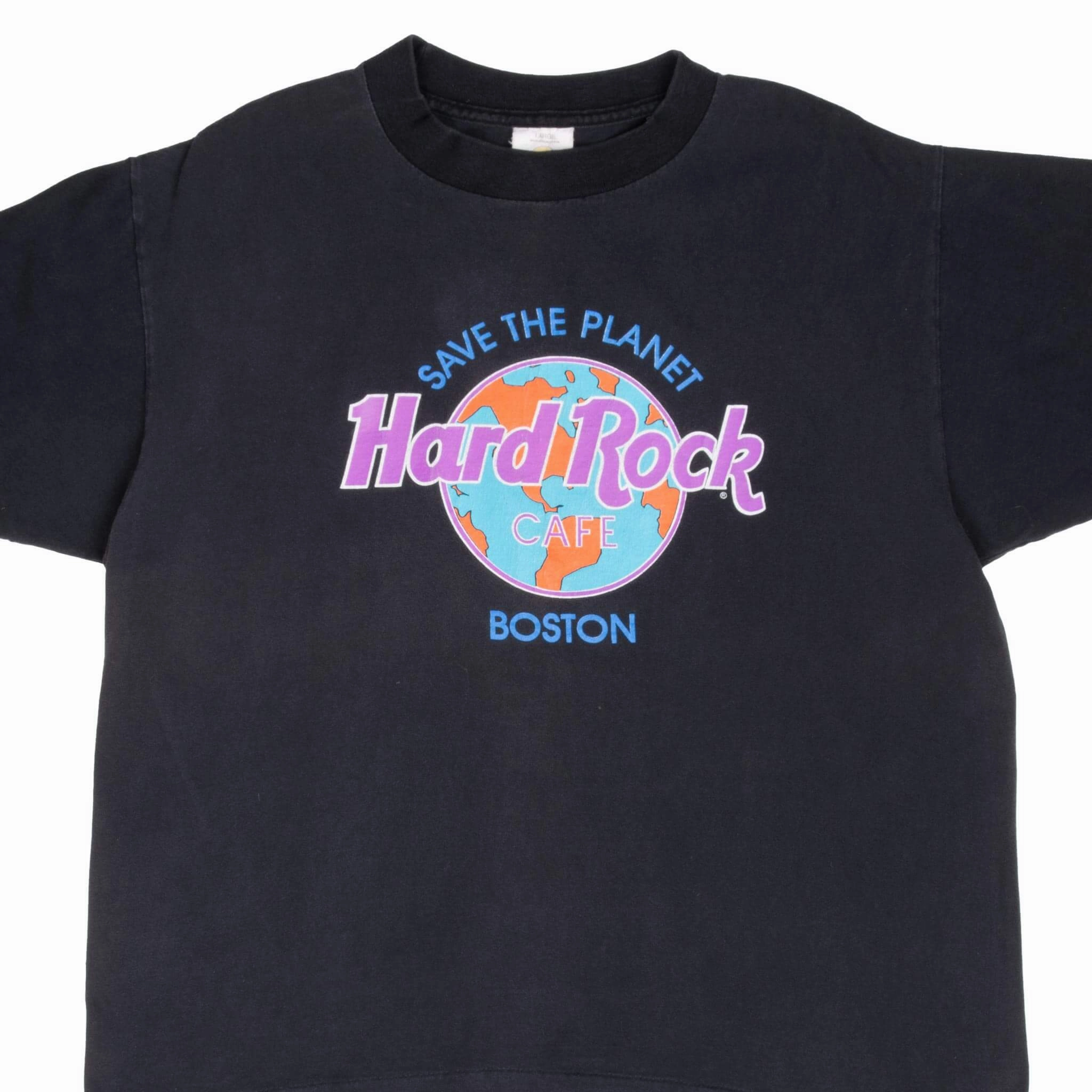 Versatile Layering Piece VINTAGE HARD ROCK CAFE SAVE THE PLANET BOSTON TEE SHIRT 1990S LARGE MADE IN USA