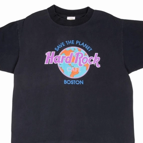 Versatile Layering Piece VINTAGE HARD ROCK CAFE SAVE THE PLANET BOSTON TEE SHIRT 1990S LARGE MADE IN USA