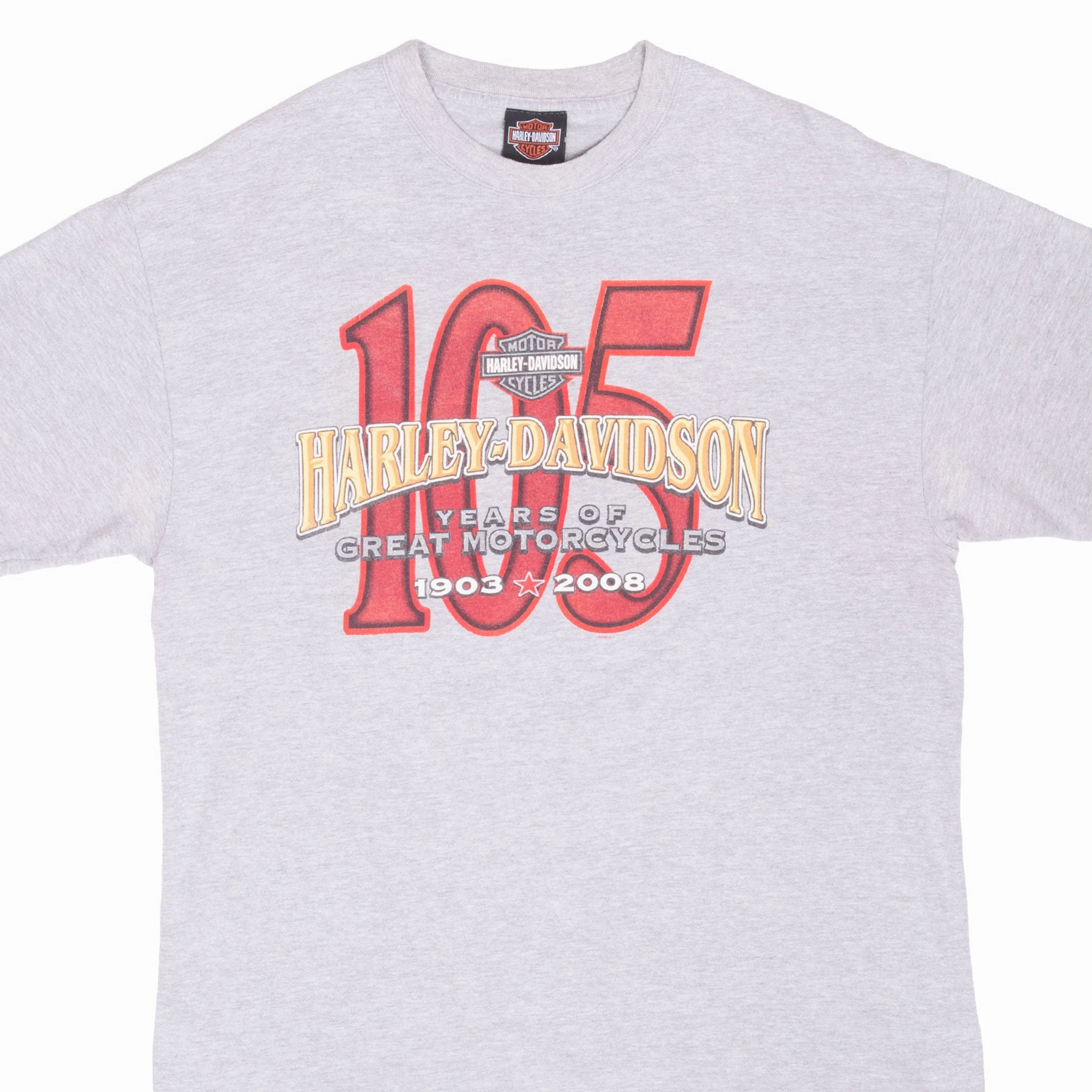 Comfort Style VINTAGE HARLEY DAVIDSON 105 YEARS ANNIVERSARY MILWAUKEE TEE SHIRT 2008 LARGE