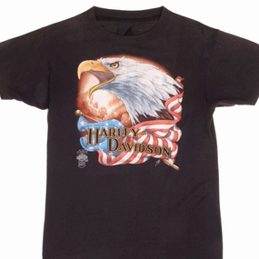 soft look VINTAGE HARLEY DAVIDSON 1986 TEE SHIRT SIZE SMALL 3D EMBLEM MADE IN USA