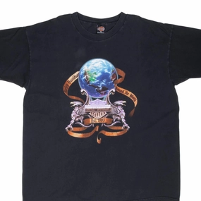 DoubleStitched Seams VINTAGE HARLEY DAVIDSON AROUND THE WORLD FLORIDA TEE SHIRT 1990S 2XL MADE IN USA