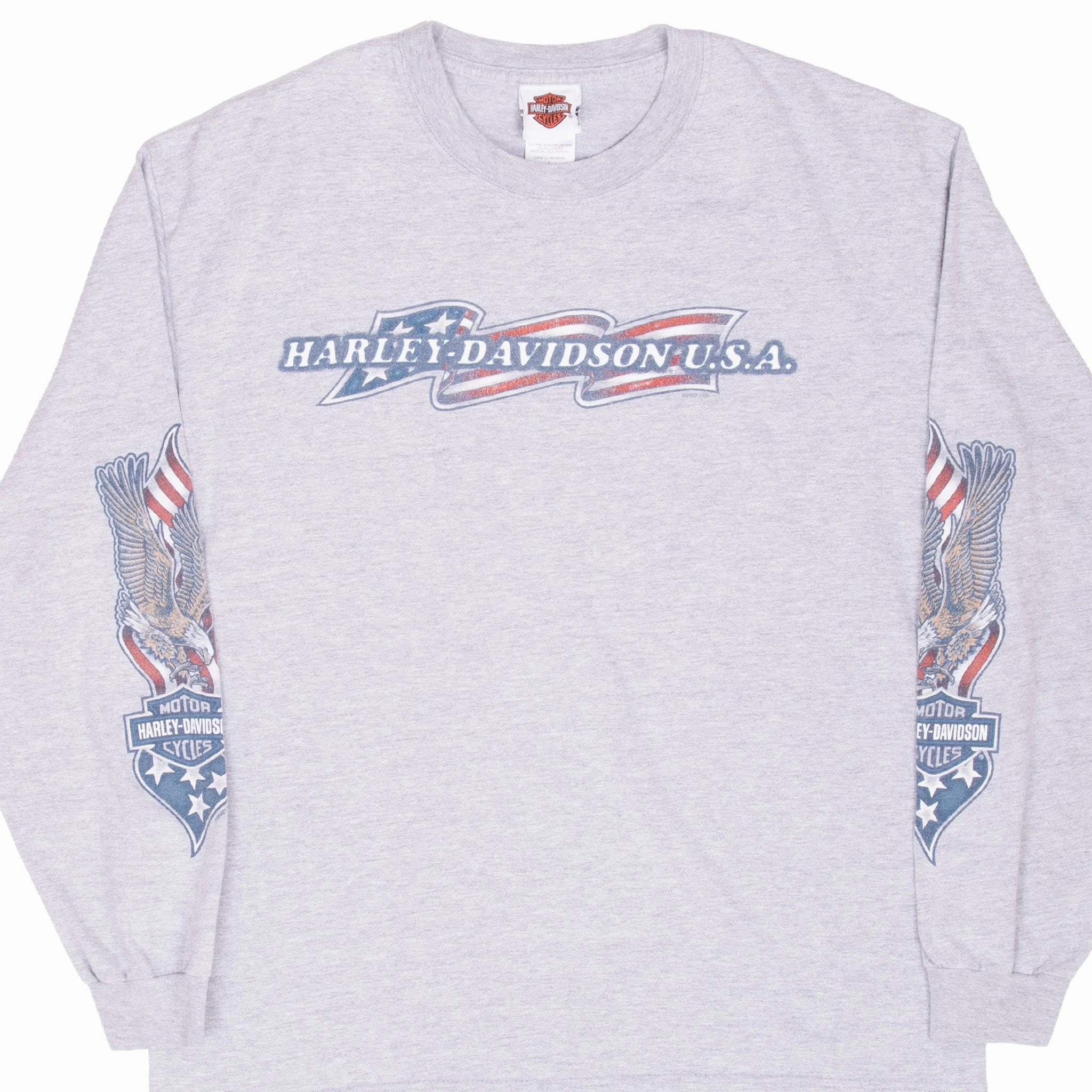 Timeless Piece VINTAGE HARLEY DAVIDSON BROOKLYN LONG SLEEVE TEE SHIRT 2007 LARGE MADE IN USA