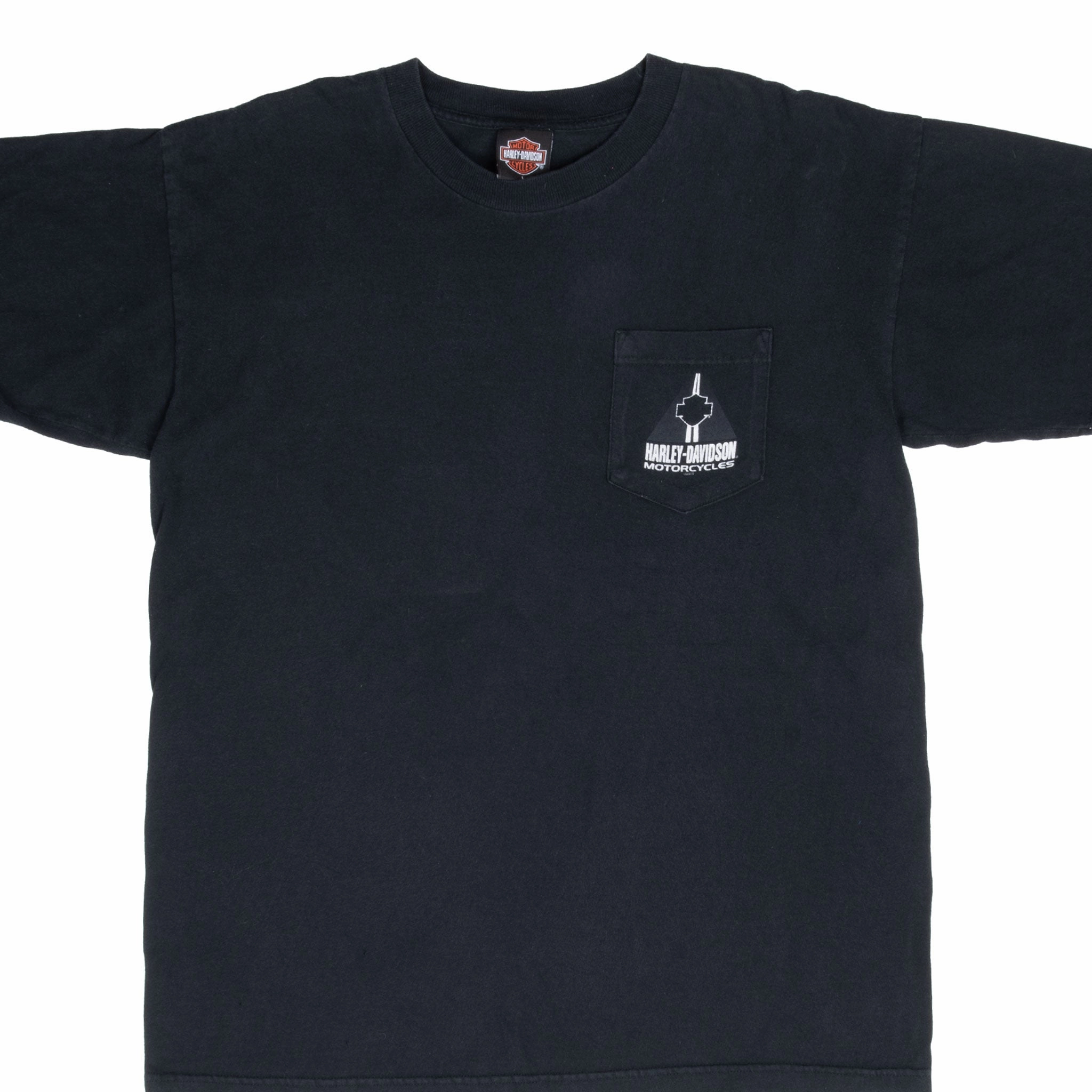 VINTAGE HARLEY DAVIDSON CALDWELL IDAHO 2003 POCKET TEE SHIRT LARGE Smart Fashion Classic Look