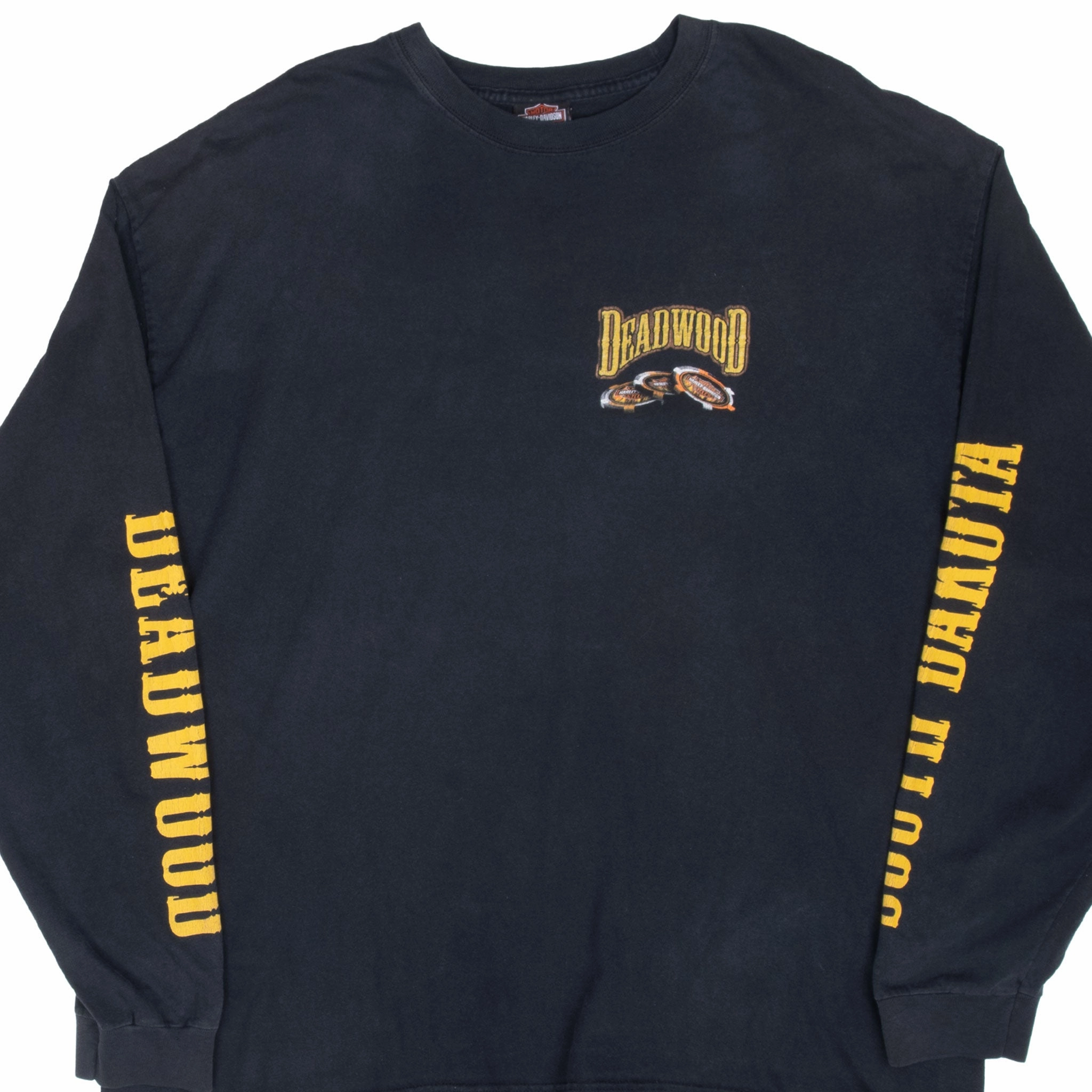 EasyCareFinish Stylish Look VINTAGE HARLEY DAVIDSON DEADWOOD SOUTH DAKOTA 2006 LONG SLEEVE TEE SHIRT 2XL