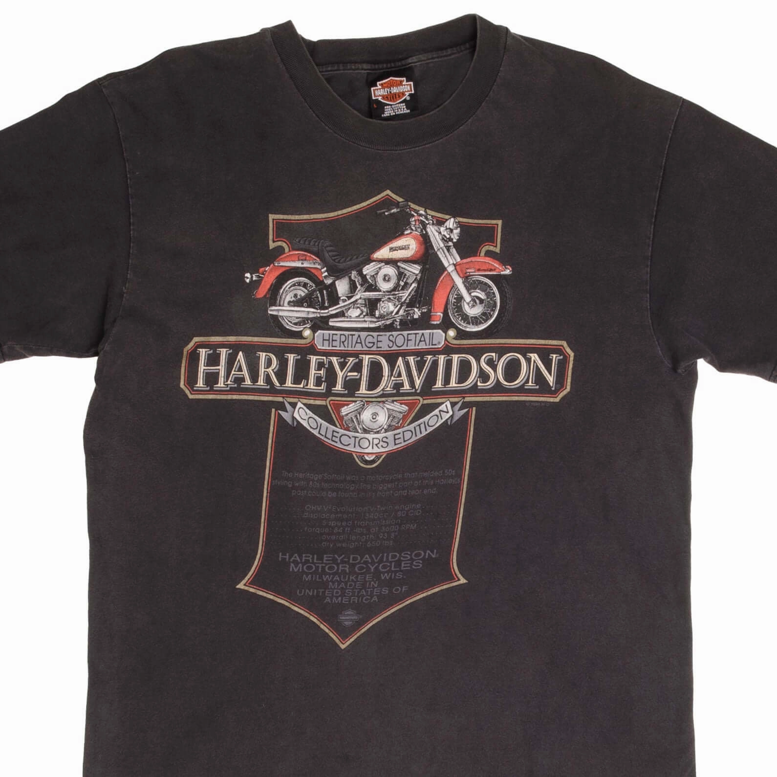 VINTAGE HARLEY DAVIDSON DES MOINES IOWA TEE SHIRT 1990 LARGE MADE IN USA Timeless Must-Have Casual Look Wear
