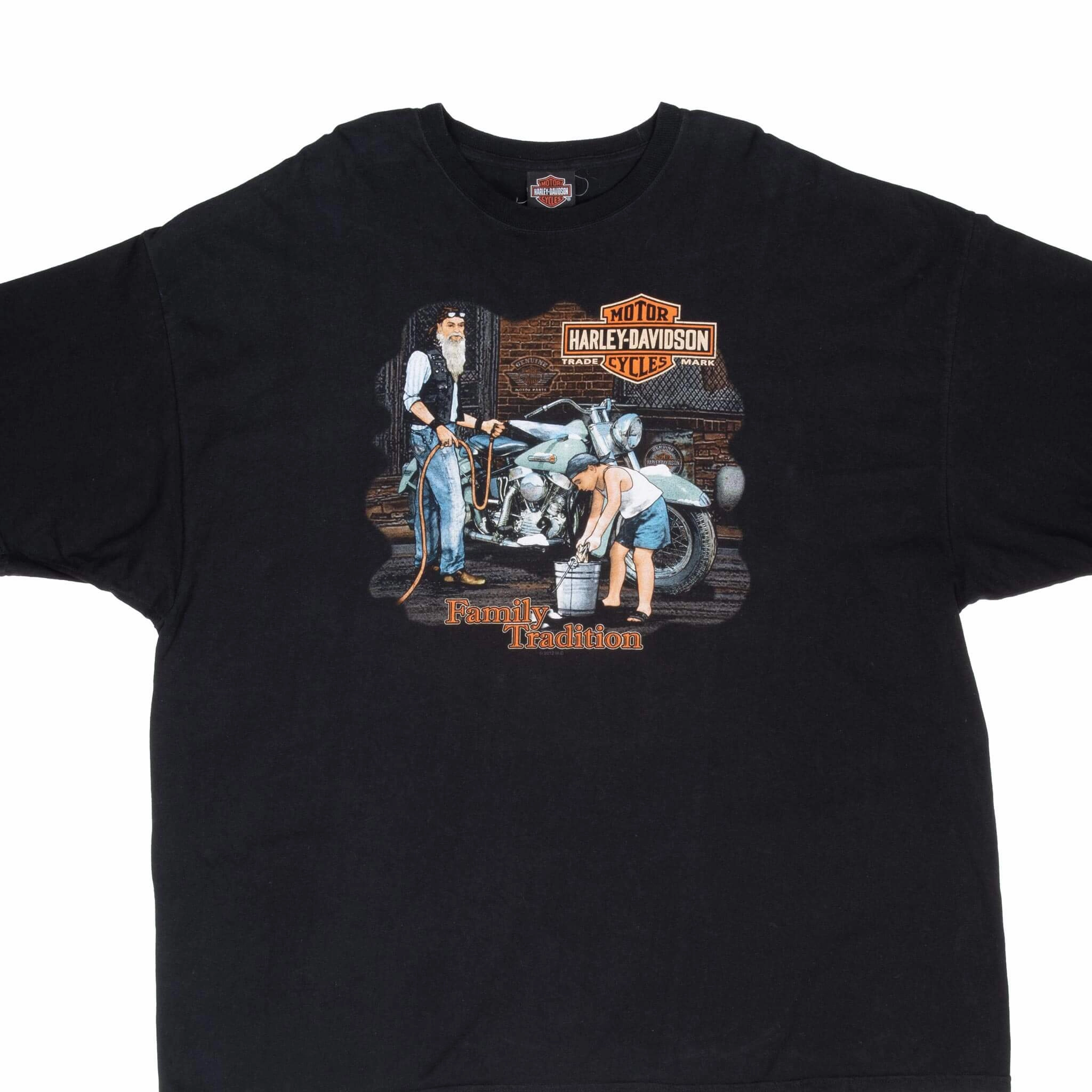 VINTAGE HARLEY DAVIDSON FAMILY TRADITION HUNTSVILLE ALABAMA 2012 TEE SHIRT 3XL Plus Size Simple Fashion