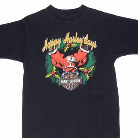 Daily Fashion VINTAGE HARLEY DAVIDSON HAPPY HARLEY DAYS XMAS TEE SHIRT 1999 MEDIUM MADE IN USA