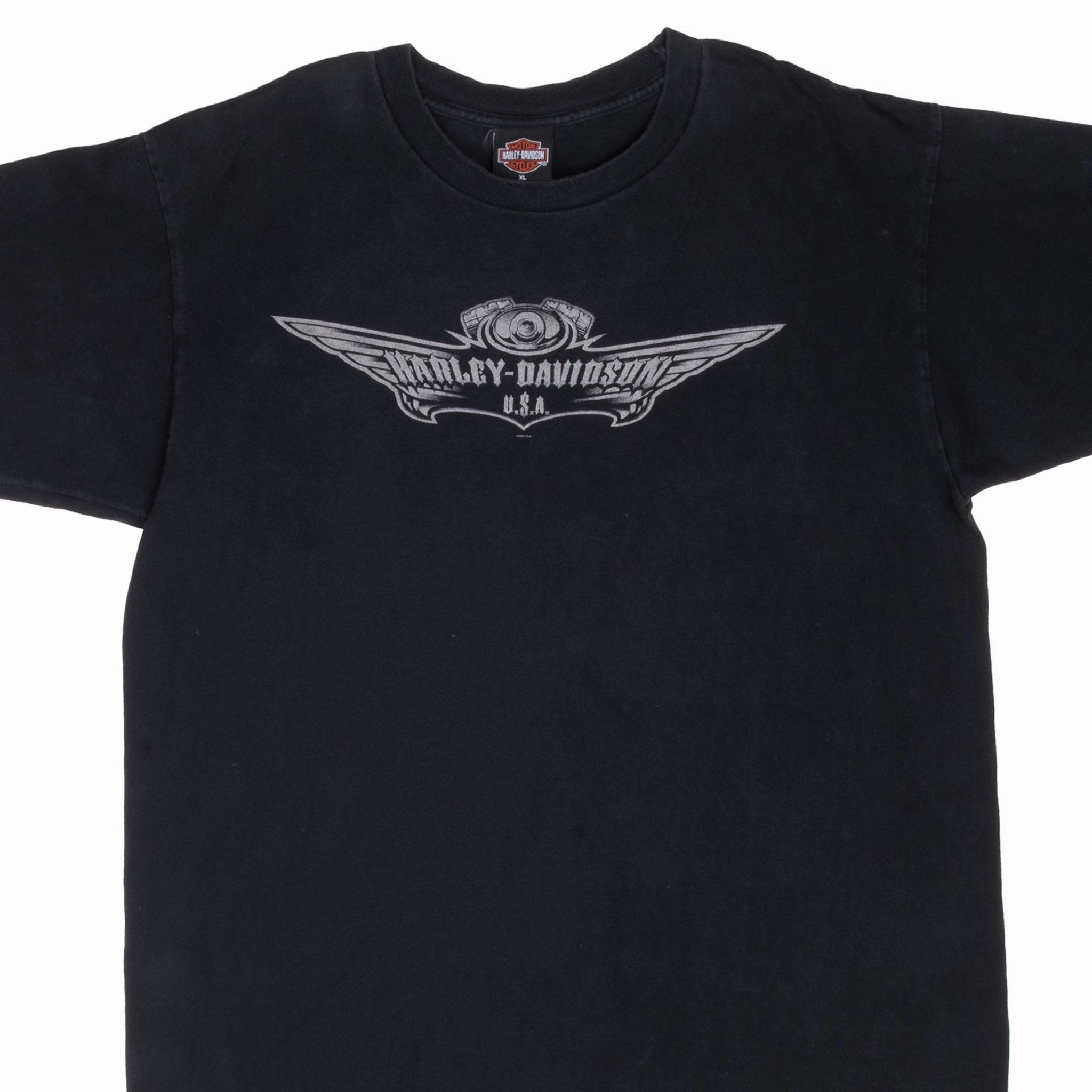 SoftenedNeckline VINTAGE HARLEY DAVIDSON HIGH PORT NORTH CAROLINA 2002 TEE SHIRT XL MADE IN USA