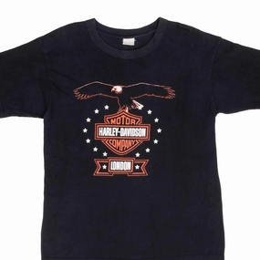 VINTAGE HARLEY DAVIDSON LONDON EAGLE 1990S TEE SHIRT SIZE MEDIUM Comfy Apparel