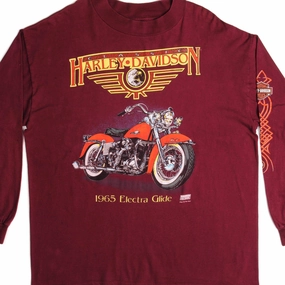 Smooth Look Timeless Fit VINTAGE HARLEY DAVIDSON LONG SLEEVES TEE SHIRT SIZE XL MADE IN USA