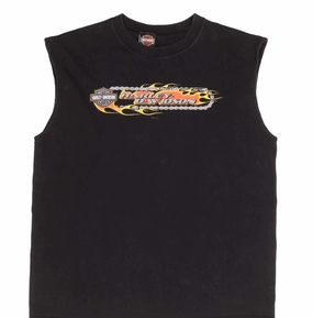 VINTAGE HARLEY DAVIDSON MONROE SANDUSKI TANK TOP TEE SHIRT 2002 XL MADE IN USA Soft Design Moisture Management