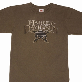 Micro Perforation VINTAGE HARLEY DAVIDSON NEWBERN NC TEE SHIRT 2009 SIZE LARGE MADE IN USA