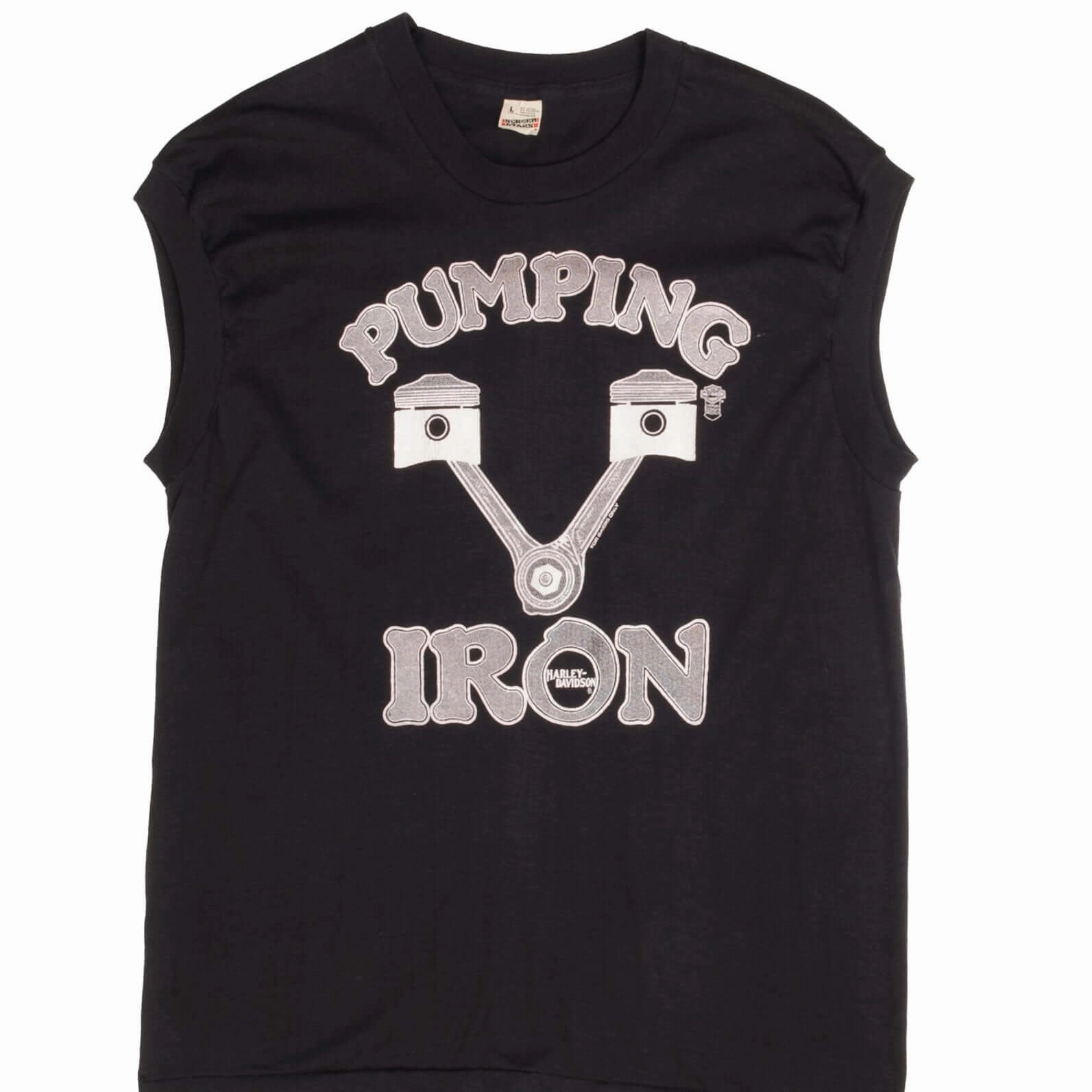 VINTAGE HARLEY DAVIDSON PUMPING IRON TANK TOP TEE SHIRT 1986 MEDIUM MADE IN USA Long sleeved warmth Fresh Comfort Style