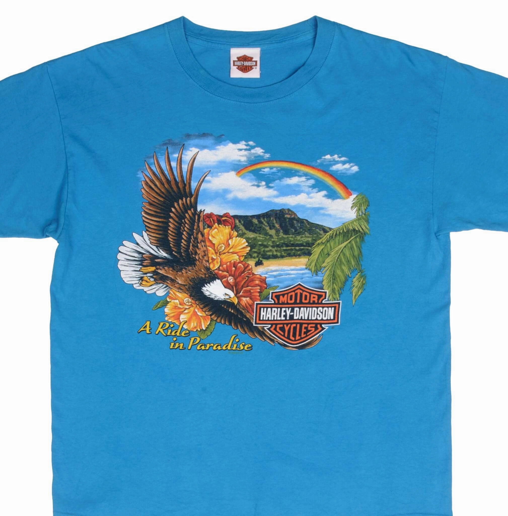 VINTAGE HARLEY DAVIDSON RIDE IN PARADISE HAWAII 2008 TEE SHIRT SIZE LARGE Everyday Flex