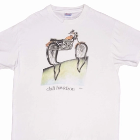 High Durability Weave VINTAGE HARLEY DAVIDSON SALVATORE DALI ART TEE SHIRT 1990S SIZE XL