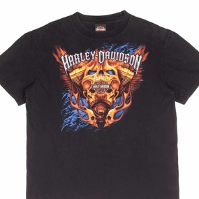 safe for skin Modern Trend Look VINTAGE HARLEY DAVIDSON SKULL COLUMBUS OHIO BLACK TEE SHIRT SIZE LARGE