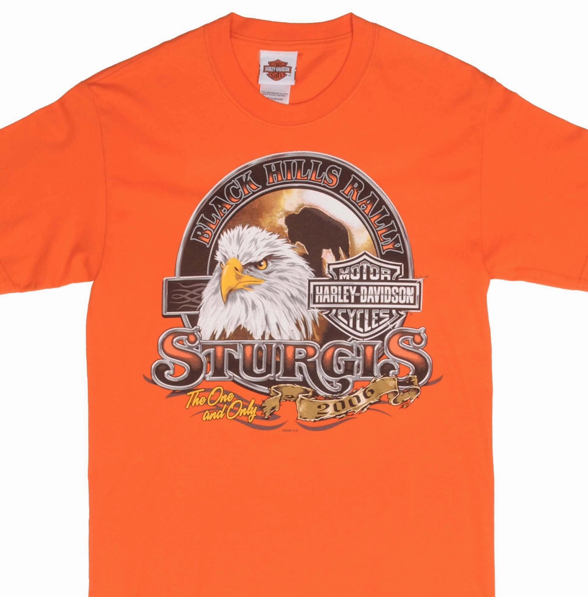 VINTAGE HARLEY DAVIDSON STURGIS BLACK HILL RALLY 2006 TEE SHIRT SMALL MADE USA Breathable mesh print design