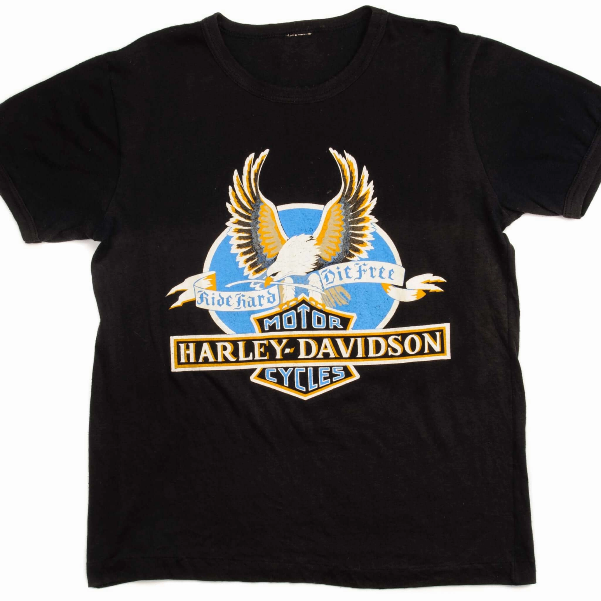 VINTAGE HARLEY DAVIDSON TEE SHIRT 1970S 1980S SIZE MEDIUM Value for Money Timeless Fashion