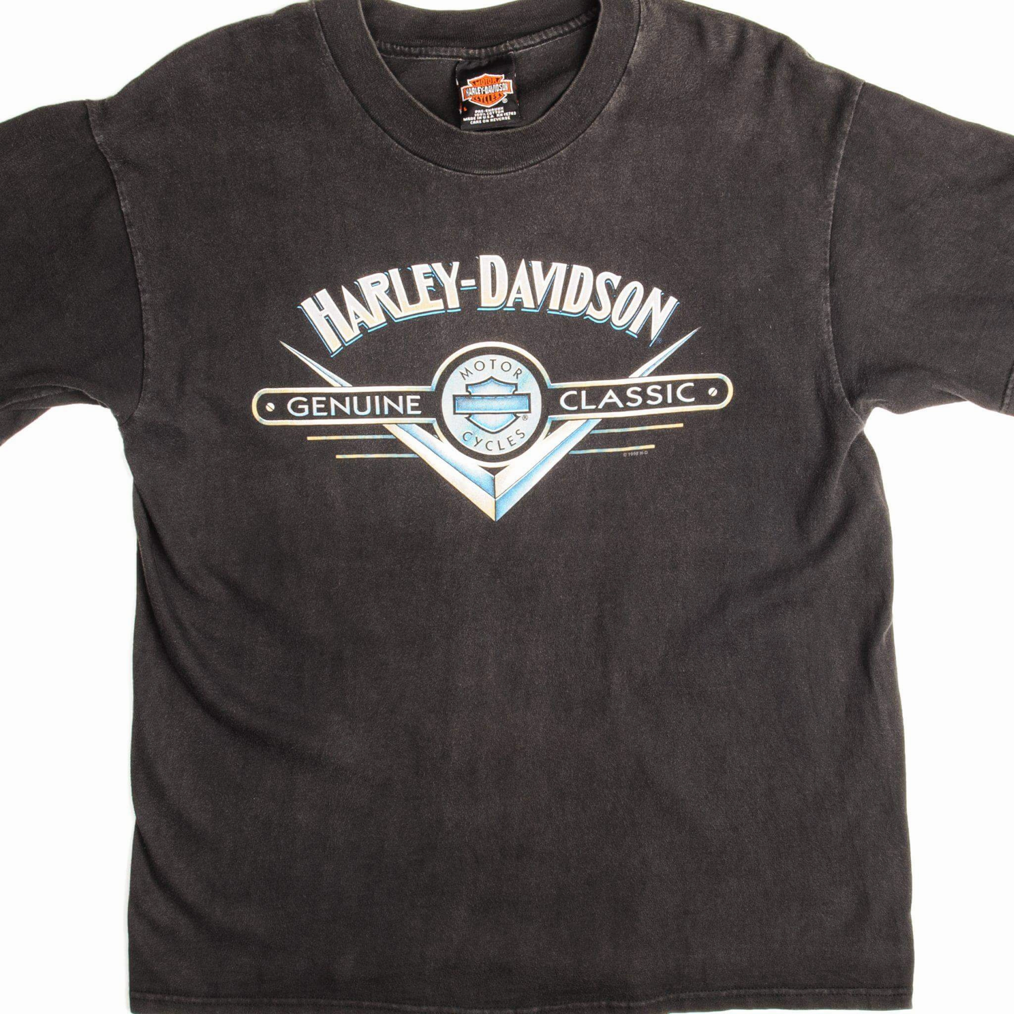 ColorfastFabricTech sporty wear VINTAGE HARLEY DAVIDSON TEE SHIRT 1998 SIZE MEDIUM MADE IN USA