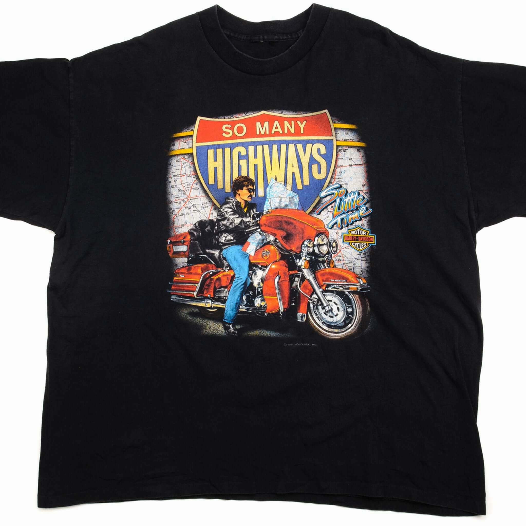 VINTAGE HARLEY DAVIDSON TEE SHIRT BY HOLOUBEK 1991 SIZE 3XL MADE IN USA Layering Fashion Comfort and Breathable