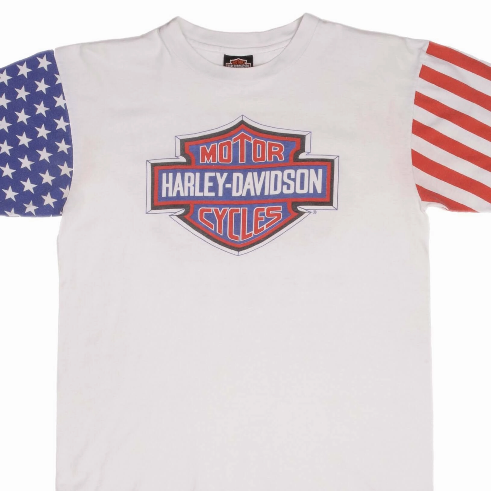 Layered Look Wear VINTAGE HARLEY DAVIDSON US FLAG TEE SHIRT 1990S LARGE MADE IN USA