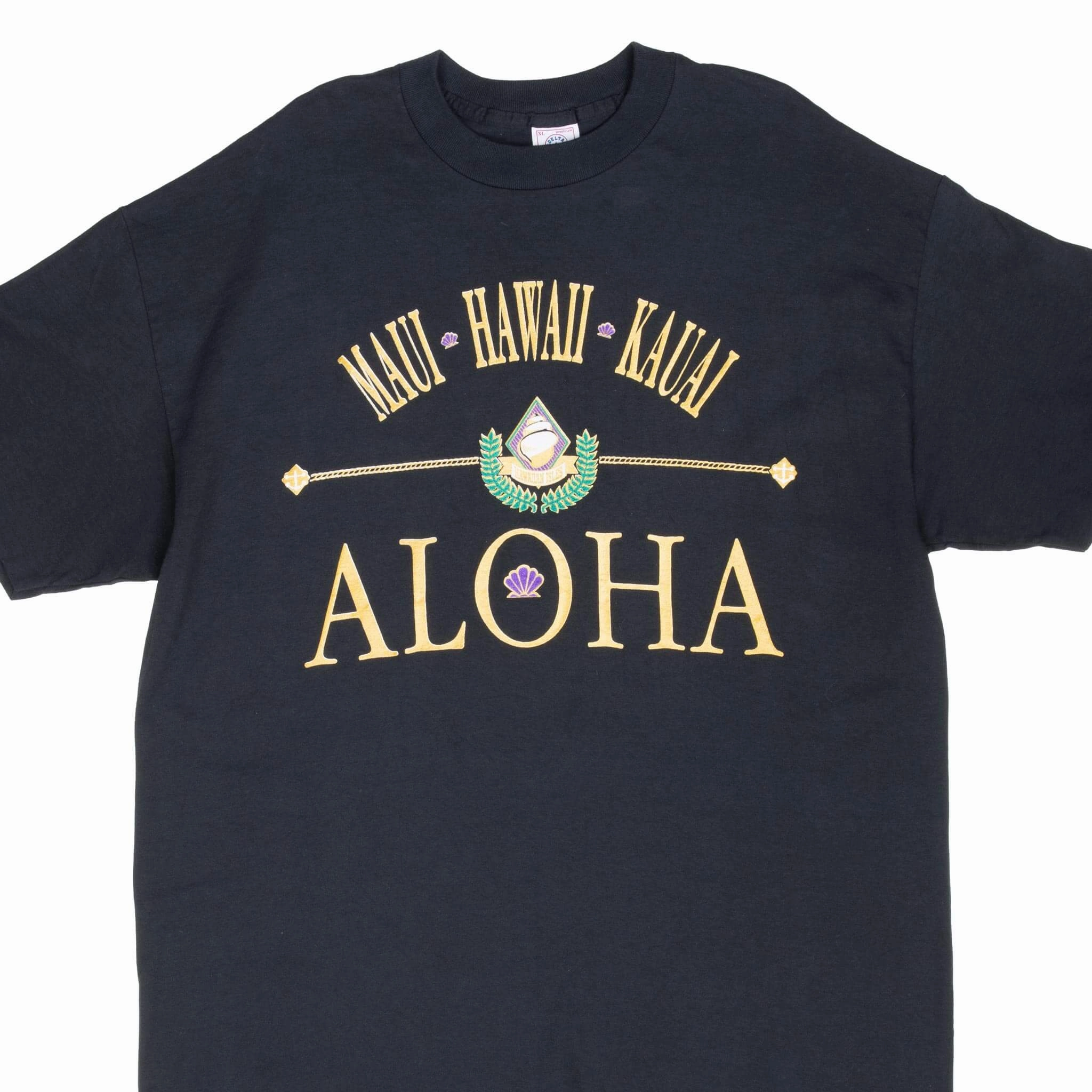 Comfy Essentials Wear Seasonal Comfort VINTAGE HAWAII MAUI ALOHA GRAPHIC TEE SHIRT  1990S XL MADE IN USA