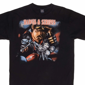 VINTAGE HAWGS & STRIPES HOG PIG BIKER TEE SHIRT 2000 SIZE XL spandex blend Layerable Look