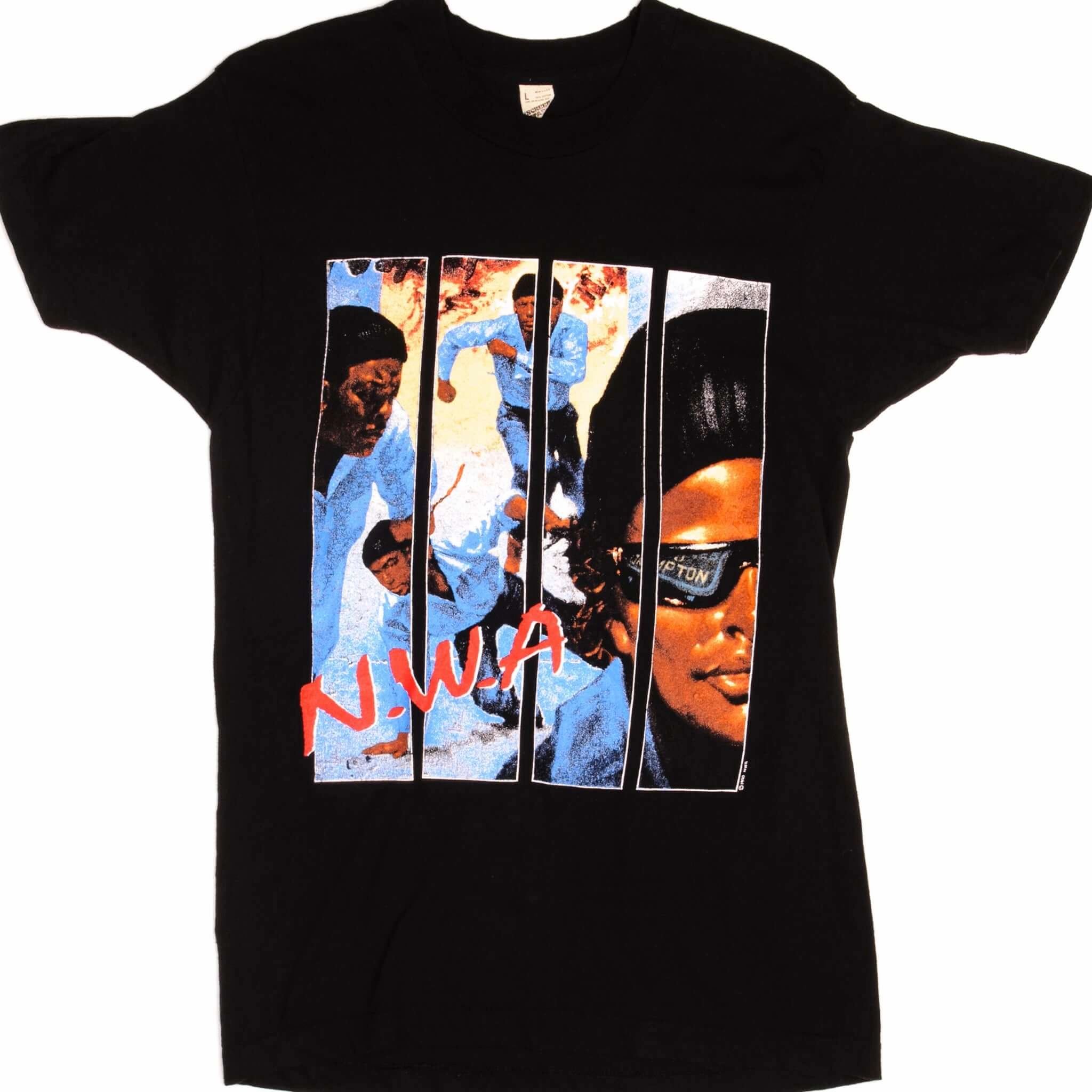 VINTAGE HIP HOP NWA 100 MILES AND RUNNIN RAP TEE SHIRT 1990 MEDIUM MADE IN USA Fit for All Seasons