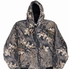 High Collar Fit Program VINTAGE HUNTING LEAF CAMO MOSSY OAK ACTIVE JACKET 1990S XL MADE IN USA