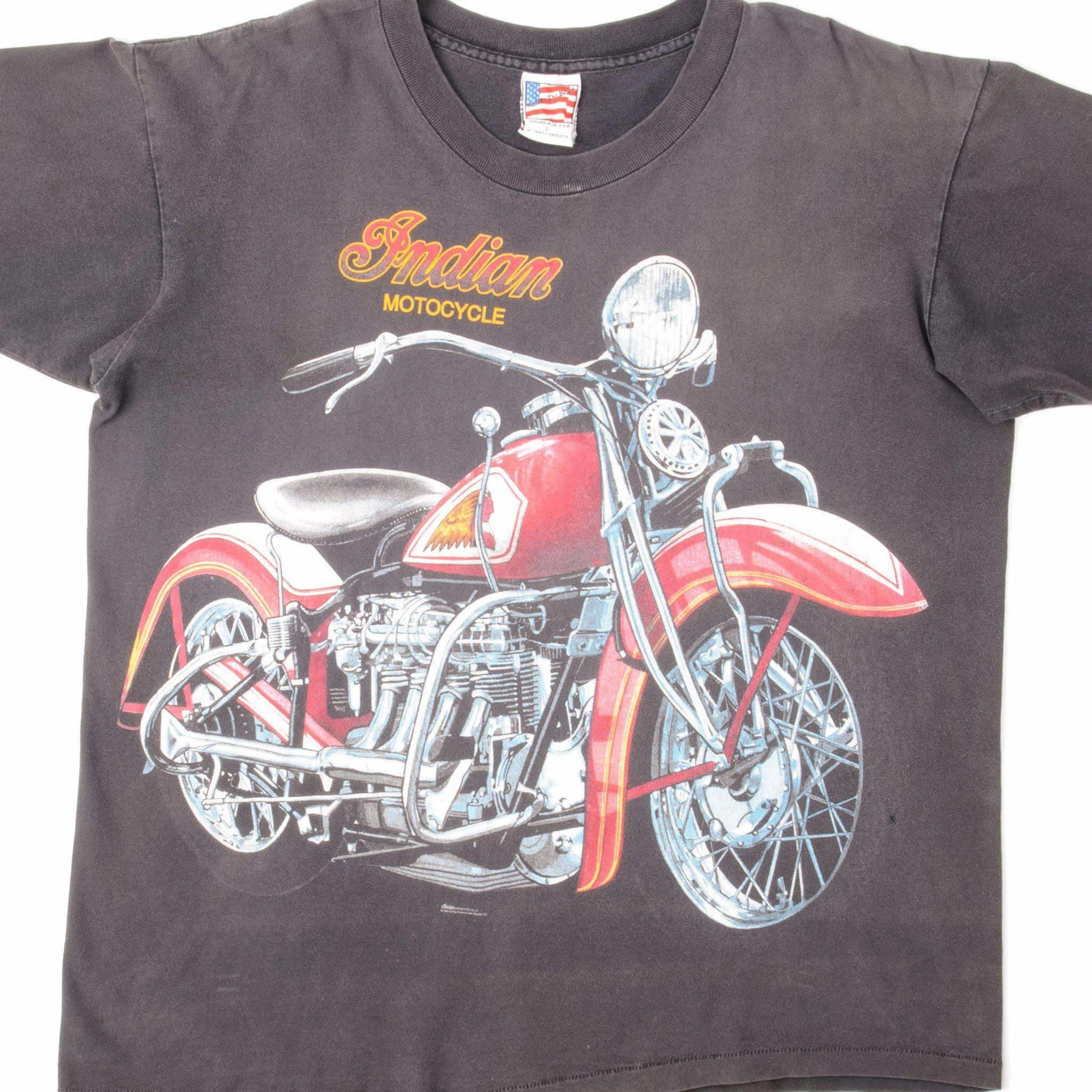 VINTAGE INDIAN MOTOCYCLE TEE SHIRT 1995 SIZE LARGE MADE IN USA Easygoing Wear Ultimate Fit
