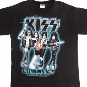 Sleek Look Lightweight Shirt VINTAGE KISS THE FAREWELL TOUR TEE SHIRT 2000 SIZE LARGE