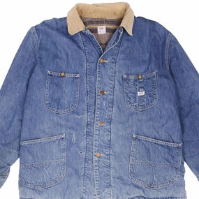 Suitable for team sports VINTAGE LEE CHORE LINED DENIM JACKET 81 LJ CORDUROY COLLAR 1960S SZE 46 MADE USA