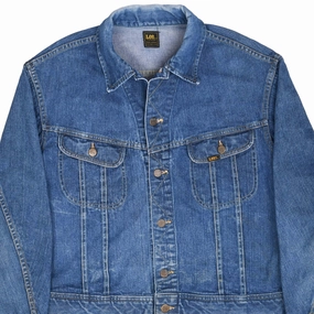 VINTAGE LEE RIDERS POCKETS DENIM JACKET 1970S SIZE 46 MADE IN USA Heat Reflective Tech