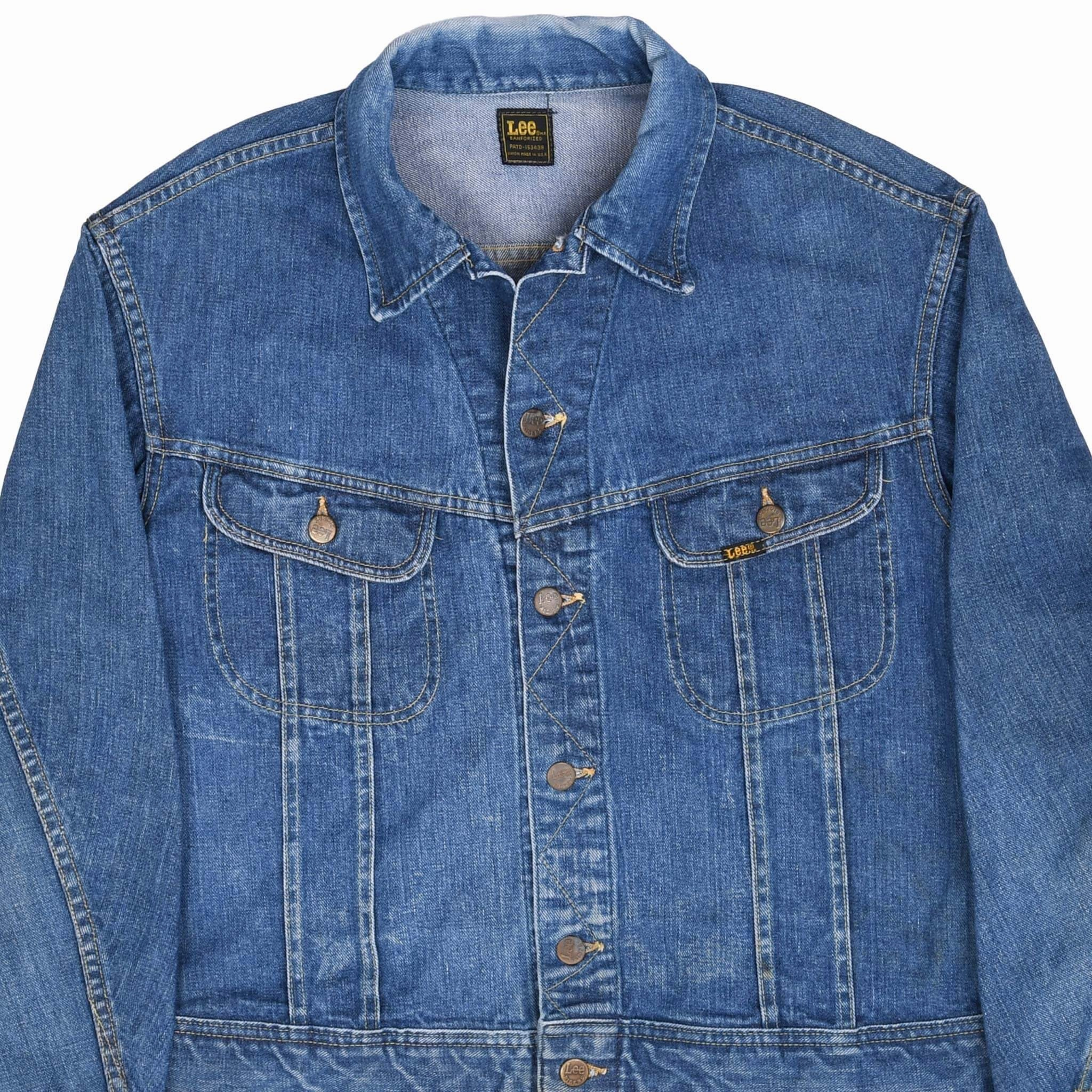 VINTAGE LEE RIDERS POCKETS DENIM JACKET 1970S SIZE 46 MADE IN USA Heat Reflective Tech