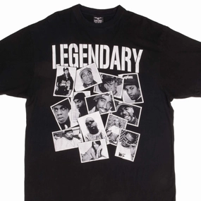 VINTAGE LEGENDARY HIP HOP 2PAC NOTORIOUS BIG RAP TEE SHIRT 1990s SIZE 2XL Seam Free Back Picnic