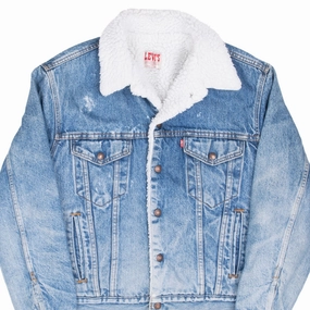 Eco-friendly Contribute VINTAGE LEVIS SHERPA TRUCKER BLUE DENIM JACKET 1980S SIZE 42R MADE IN USA
