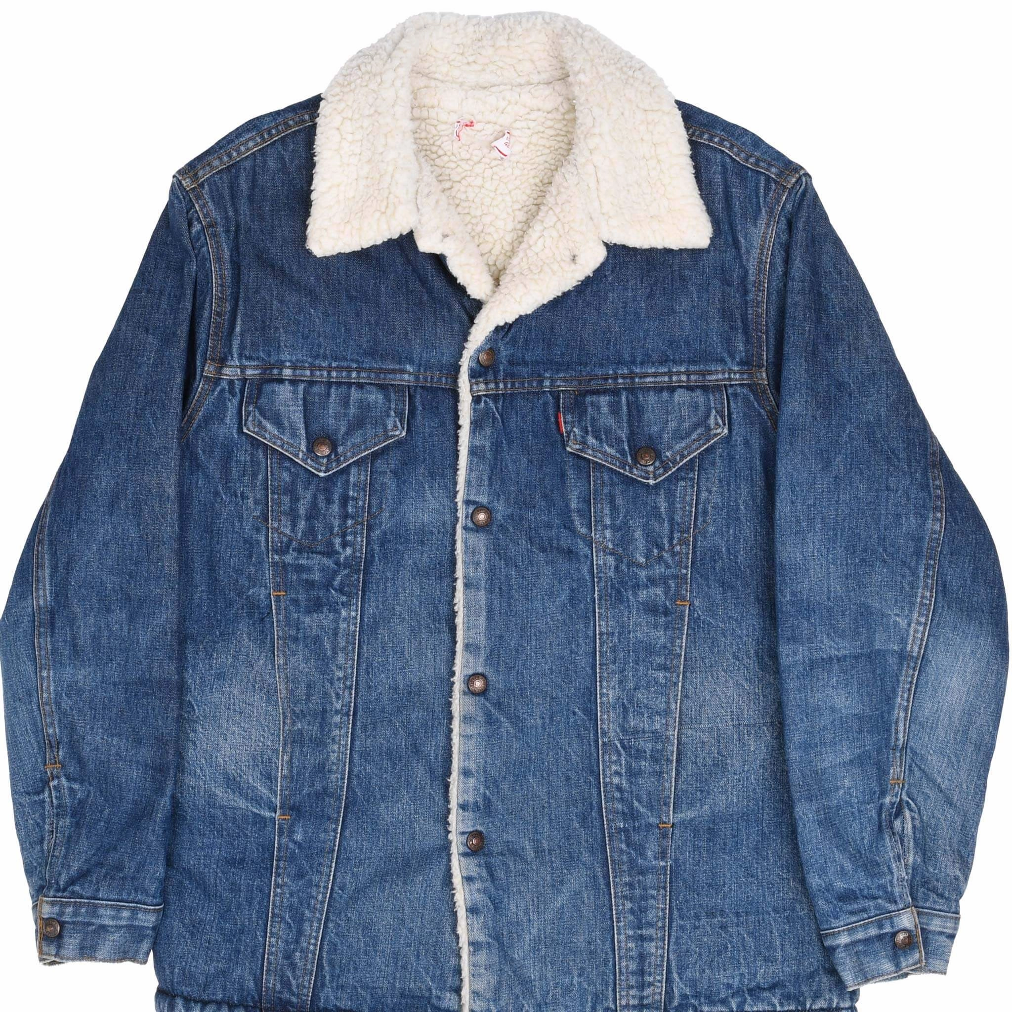 VINTAGE LEVIS SHERPA TRUCKER DENIM JACKET COAT 1970S SIZE 42 MADE IN USA Practical Protection Travel Wear