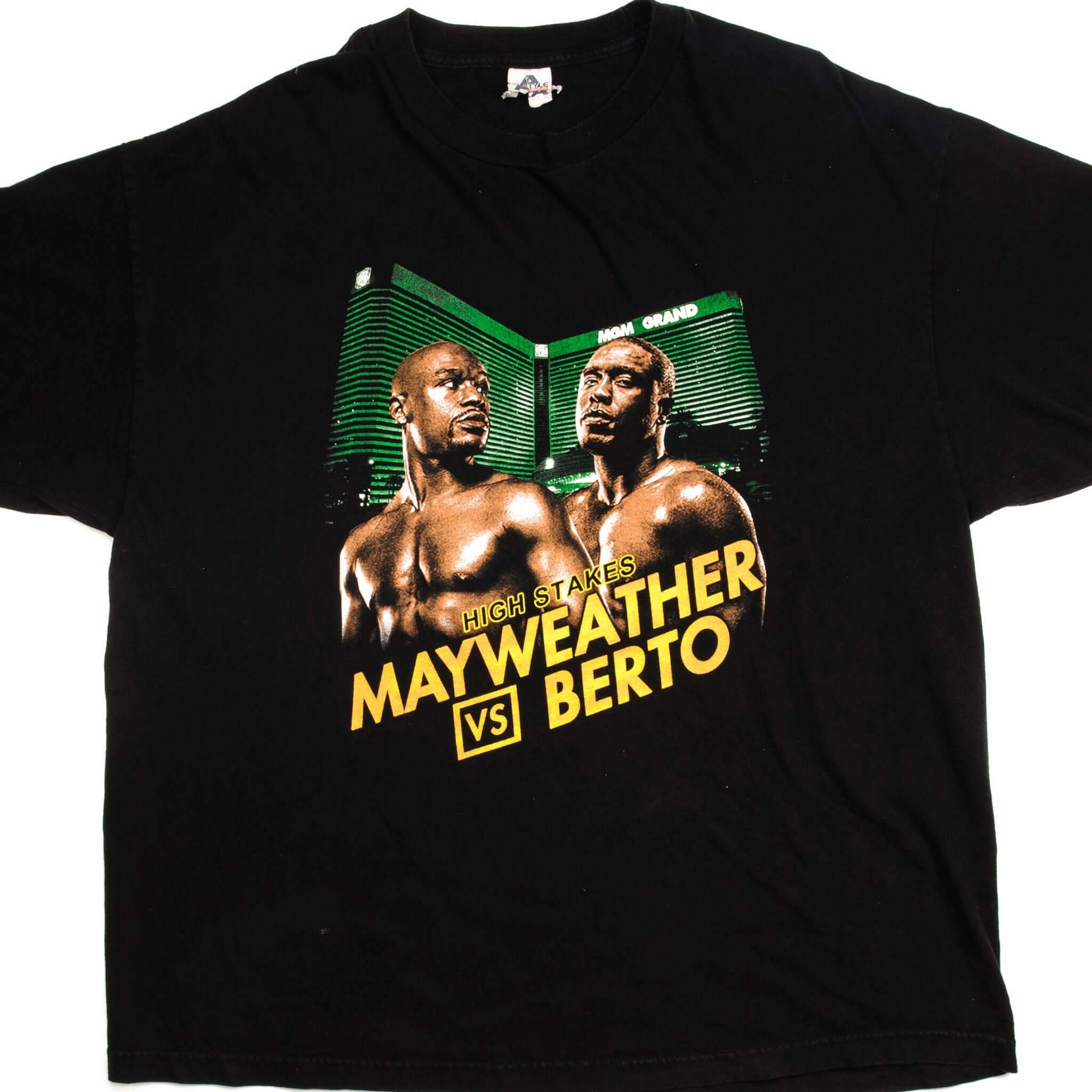 StretchFabric Casual Layers VINTAGE MAYWEATHER VS BERTO TEE SHIRT 2XL