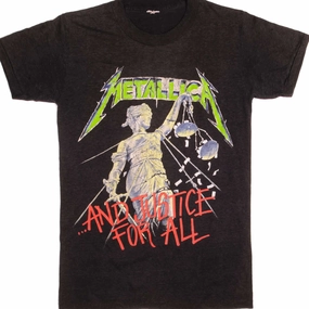 VINTAGE METALLICA AND JUSTICE FOR ALL TEE SHIRT 1988 SIZE SMALL MADE IN USA Layered Wear Classic Comfort