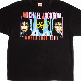 VINTAGE MICHAEL JACKSON BAD WORLD TOUR TEE SHIRT 1988 SIZE LARGE MADE IN USA Comfy Top