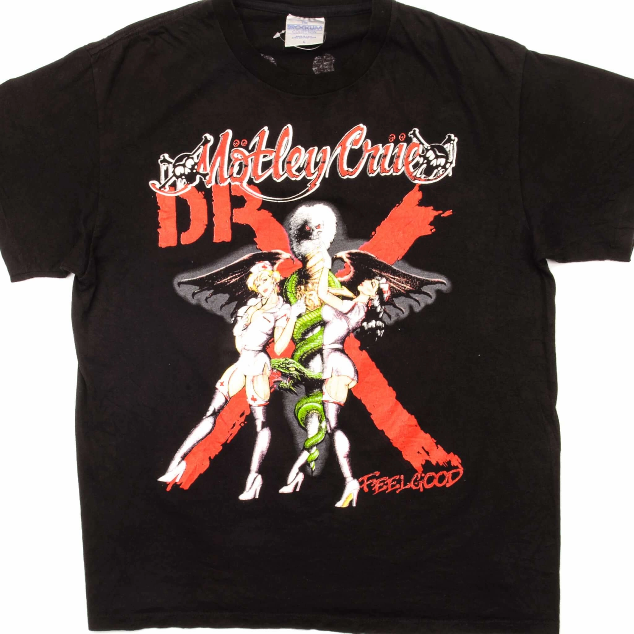 VINTAGE MOTLEY CRUE TEE SHIRT DR FEELGOOD 1989-90 SIZE MEDIUM MADE IN USA Daily Comfort Style Casual Flex Fit