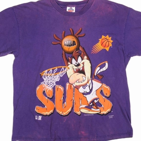 MinimalBranding Chill Mode Fit VINTAGE NBA PHOENIX SUNS LOONEY TUNES TEE SHIRT 1995 SIZE LARGE MADE IN USA