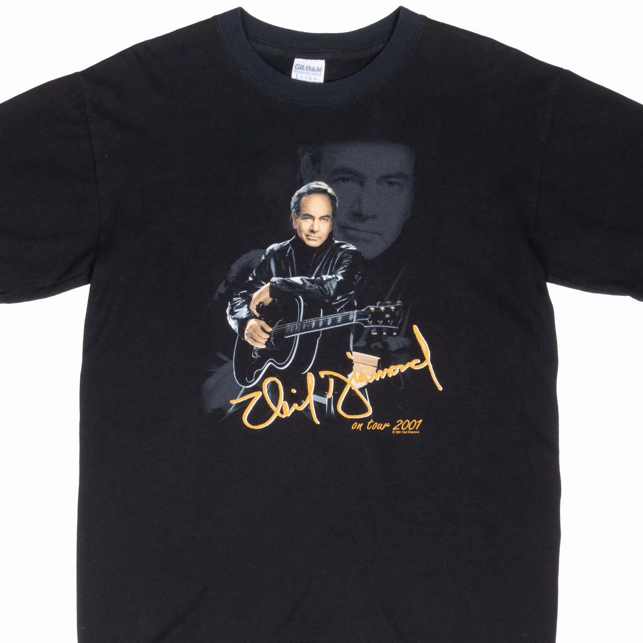 Light Fit Wear VINTAGE NEIL DIAMOND TOUR 2001 BLACK TEE SHIRT MEDIUM