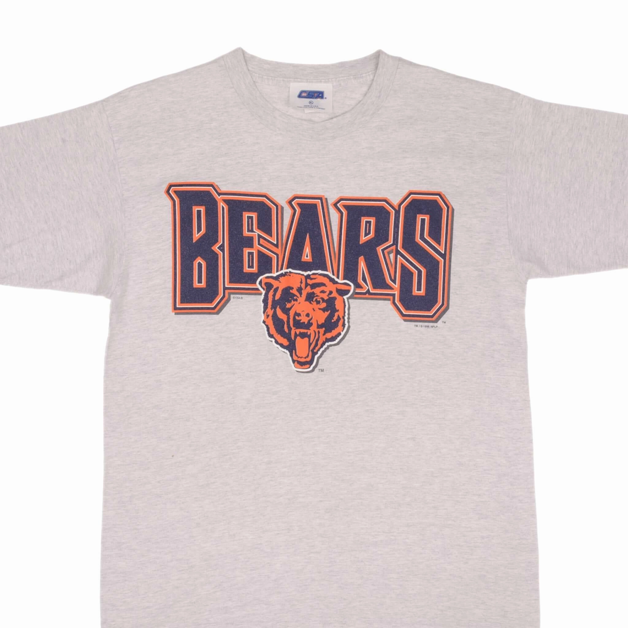 VINTAGE NFL CHICAGO BEARS 1996 TEE SHIRT SIZE LARGE MADE IN USA All-Weather Wear Garment Dyed Technique